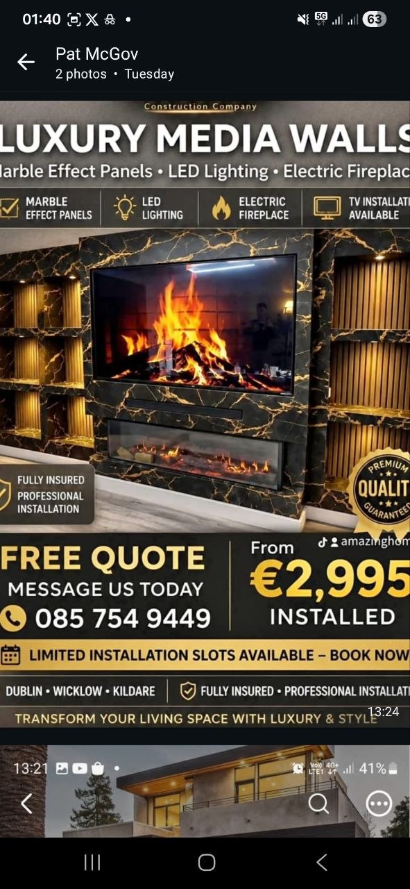 Luxury media wall installed offer